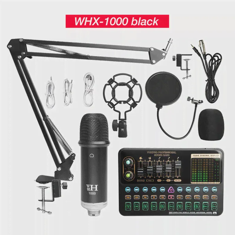 🛍 Звуковая карта V10XPro, студийный Миксер с шумоподавлением, микрофон для пения, голосовое управление, для прямой трансляции, телефона, компьютера, запись V10X Pro-2