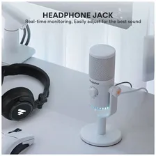 Hator Микрофон MAONO, модель DM30 с RGB подсветкой, USB, белый микрофоны