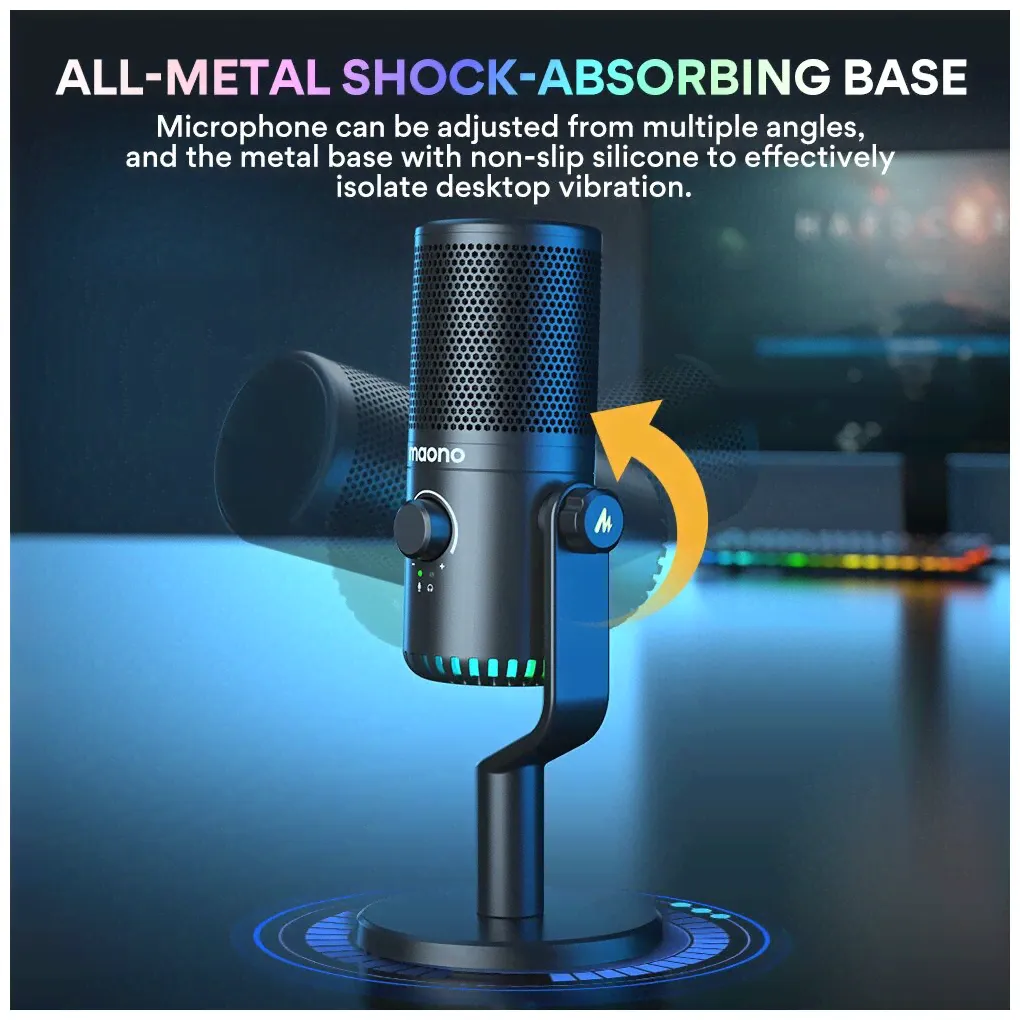 Hator Микрофон MAONO, модель DM30 с RGB подсветкой, USB, черный микрофоны-0