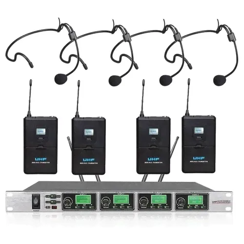 Беспроводной микрофон, головной микрофон, 4 микрофона, NOIR-audio U 5400 4HS06, микрофоны для вокала, микрофоны для ведущего для тамады, для стрима-0