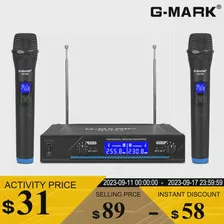 Беспроводной микрофон G-MARK G210V Профессиональный 2-канальный ручной Караоке-микрофон для вечеринки, церковного шоу, дома