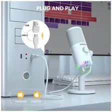 Hator Микрофон MAONO, модель DM30 с RGB подсветкой, USB, белый микрофоны