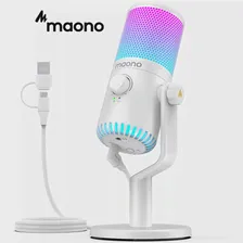 Maono DM30 RGB USB Микрофон RGB Игровой Микрофон Компьютерный Микрофон USB Игровой Микрофон с усилением микрофона и RGB Подсветкой для ПК, Телефона