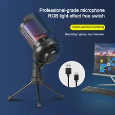 USB конденсаторный игровой микрофон ME6S с интеллектуальным шумоподавлением RGB Микрофон для записи пения в прямом эфире игровых соревнований